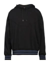 Versace Jeans Couture Solid Black Hoodie With Drawstring In Black
