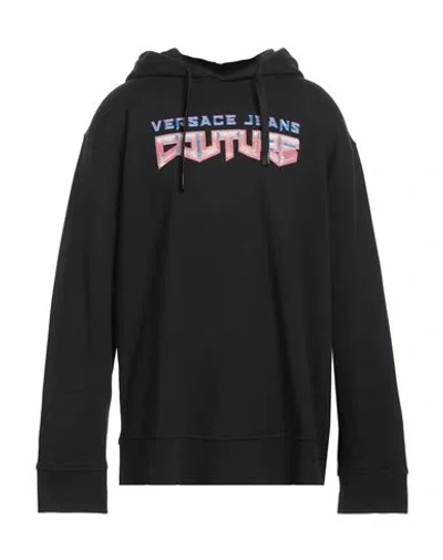 Versace Jeans Couture Man Sweatshirt Black Size L Cotton, Elastane
