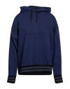 Versace Jeans Couture Man Sweatshirt Navy Size Xl Cotton, Polyester, Polyamide, Elastane In Navy Blue