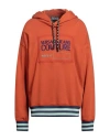Versace Jeans Couture Man Sweatshirt Orange Size M Cotton In Orange