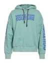 Versace Jeans Couture Man Sweatshirt Sage Green Size M Cotton, Elastane In Blue