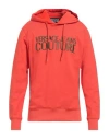 Versace Jeans Couture Man Sweatshirt Tomato Red Size L Cotton, Elastane