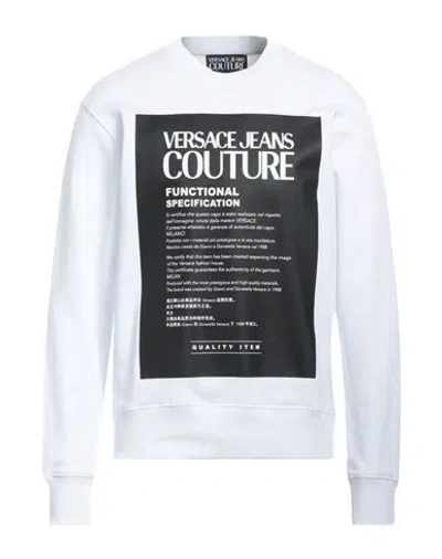 Versace Jeans Couture Man Sweatshirt White Size L Cotton, Elastane