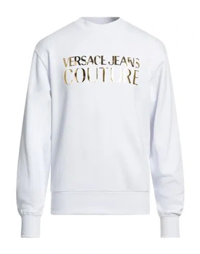 Versace Jeans Couture Man Sweatshirt White Size Xl Cotton, Elastane