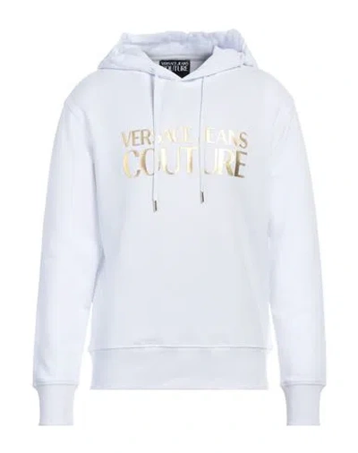 Versace Jeans Couture Man Sweatshirt White Size L Cotton, Elastane