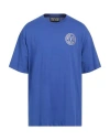 Versace Jeans Couture Man T-shirt Azure Size L Cotton In Blue