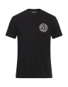 Versace Jeans Couture Black Cotton T-shirt With Print In Black