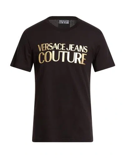 VERSACE JEANS COUTURE VERSACE JEANS COUTURE MAN T-SHIRT BLACK SIZE L COTTON