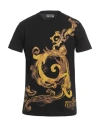 Versace Jeans Couture Man T-shirt Black Size M Cotton In Black