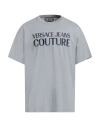 Versace Jeans Couture Man T-shirt Grey Size L Cotton In Gray