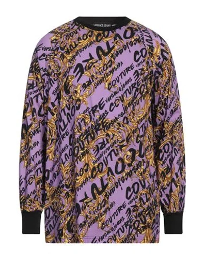Versace Jeans Couture Man T-shirt Light Purple Size Xs Cotton