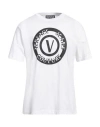 Versace Jeans Couture Cotton T-shirt With Iconic Print In White