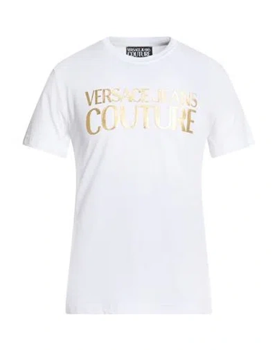 VERSACE JEANS COUTURE VERSACE JEANS COUTURE MAN T-SHIRT WHITE SIZE L COTTON