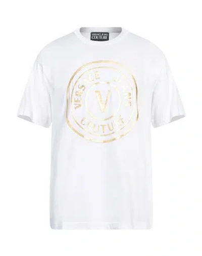 VERSACE JEANS COUTURE VERSACE JEANS COUTURE MAN T-SHIRT WHITE SIZE M COTTON