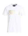 Versace Jeans Couture Short Sleeve Crew Neck Cotton T-shirt In White