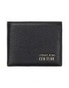 Versace Jeans Couture Man Wallet Black Size - Calfskin In Black