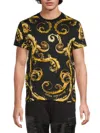 Versace Jeans Couture Black Chromo Couture T-shirt In Black Gold