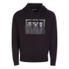 Versace Jeans Couture Bicolour Logo Print Hoodie In Black