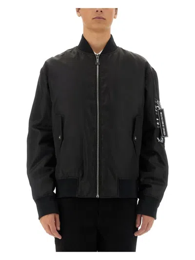 Versace Jeans Couture Men's Bomber Jacket With Logo In White