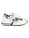 Versace Jeans Couture Men's Fondo Graphic Sneakers In White Grey