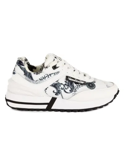 Versace Jeans Couture Men's Fondo Graphic Sneakers In White Grey