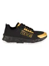 Versace Jeans Couture Sneaker With Logo In Black Gold