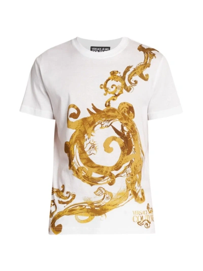 Versace Jeans Couture Men's Graphic Crewneck T-shirt In White