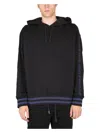 Versace Jeans Couture Solid Black Hoodie With Drawstring In Black