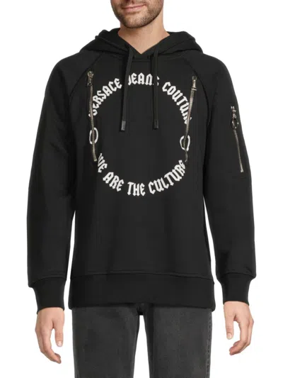 VERSACE JEANS COUTURE MEN'S LOGO FLEECE HOODIE