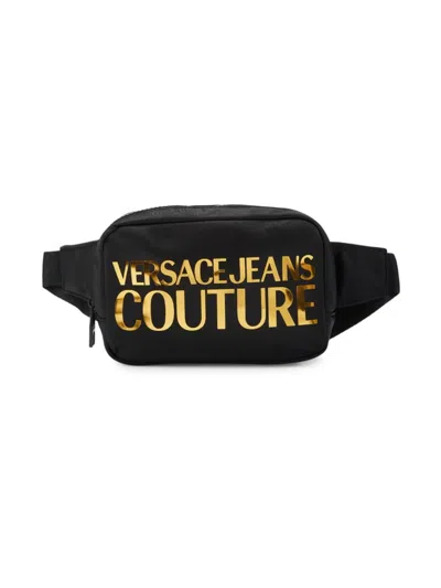 Versace Jeans Couture Men's Logo Graphic Belt Bag In Black