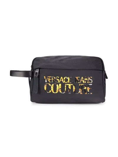 Versace Jeans Couture Men's Range Iconic Logo Pouch In Black Multi