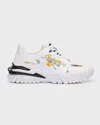 Versace Jeans Couture Baroccoflage-print Low-top Sneakers In White/gold