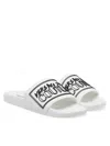 Versace Jeans Couture Slide Sandal With Logo In White