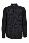 Versace Jeans Couture Printed Shirt In Black