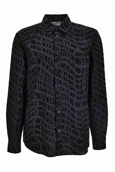 Versace Jeans Couture Logo-print Shirt In Black