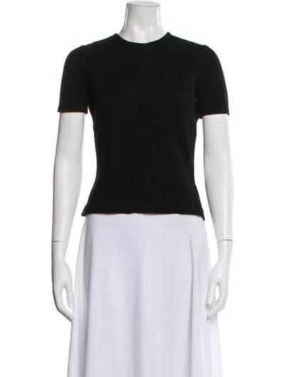 Pre-owned Versace Jeans Couture Merino Wool Crew Neck Sweater In Black