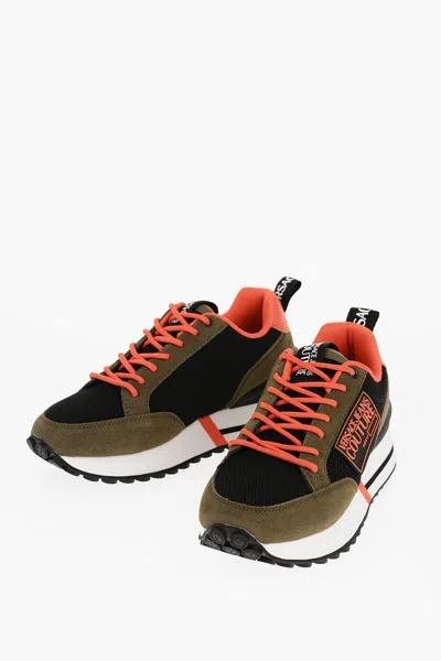 Versace Jeans Couture Mesh New Spike Sneakers With Suede Trims And C In Multi