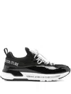 Versace Jeans Couture Mesh-panel Lace-up Sneakers In Black