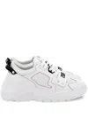 Versace Jeans Couture Mesh-panelled Sneakers In White