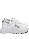 Versace Jeans Couture Mesh-panelled Sneakers In White