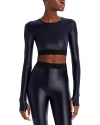 Versace Jeans Couture Metallic Crop Top In Black