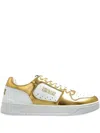 Versace Jeans Couture Metallic-panel Sneakers In Gold