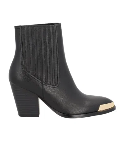 Versace Jeans Couture Metal-toe Ankle Boots In Black