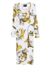 Versace Jeans Couture Midi Dress With Yellow And Black Print