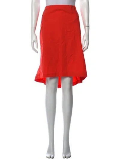 Pre-owned Versace Jeans Couture Midi Length Skirt In Orange