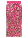 Versace Jeans Couture Fitted Floral Pattern Skirt With Sequined Detailing In Pink
