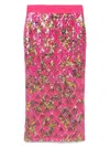 Versace Jeans Couture Fitted Floral Pattern Skirt With Sequined Detailing In Pink