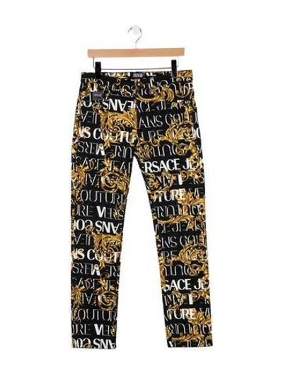 Pre-owned Versace Jeans Couture Mid-rise Skinny Leg Jeans In Black