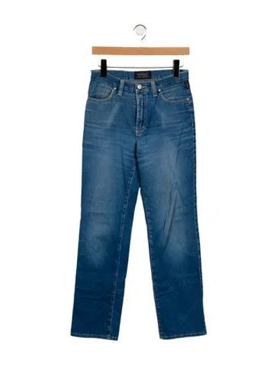 Pre-owned Versace Jeans Couture Mid-rise Straight Leg Jeans In Blue
