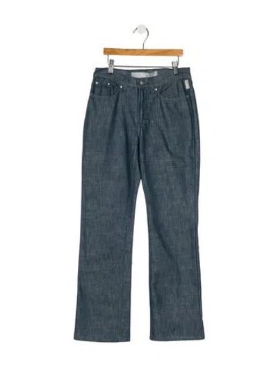Pre-owned Versace Jeans Couture Mid-rise Straight Leg Jeans In Blue